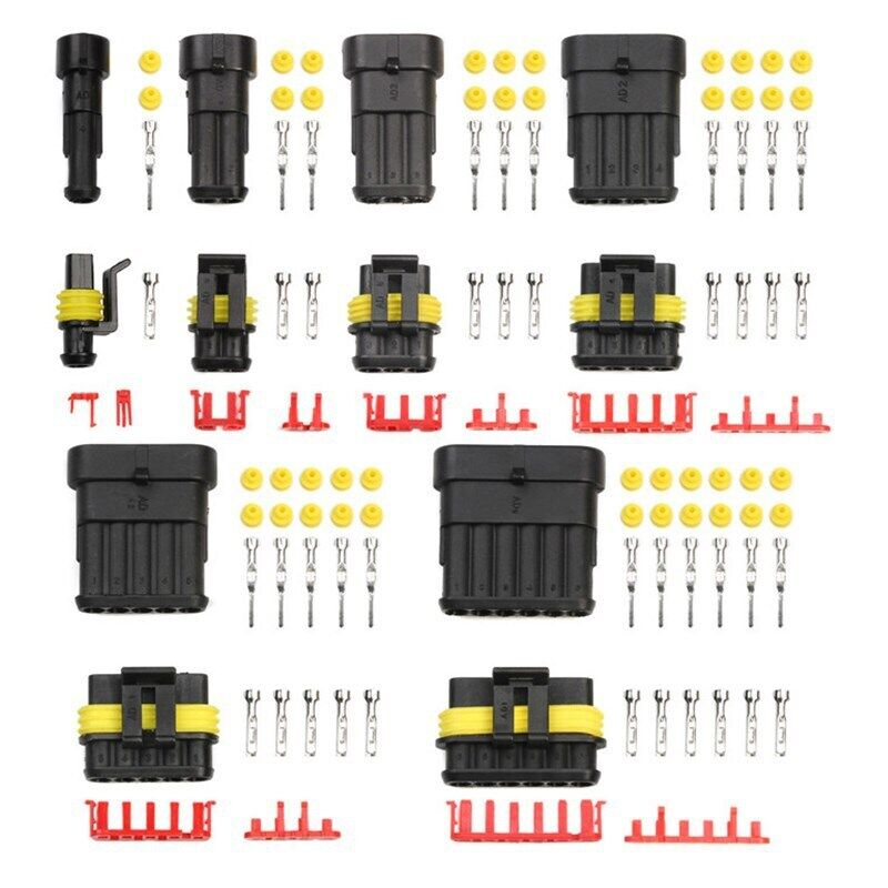 708Pcs Super seal Car Electrical Waterproof Connector Kit 1 2 3 4 5 6 Pin