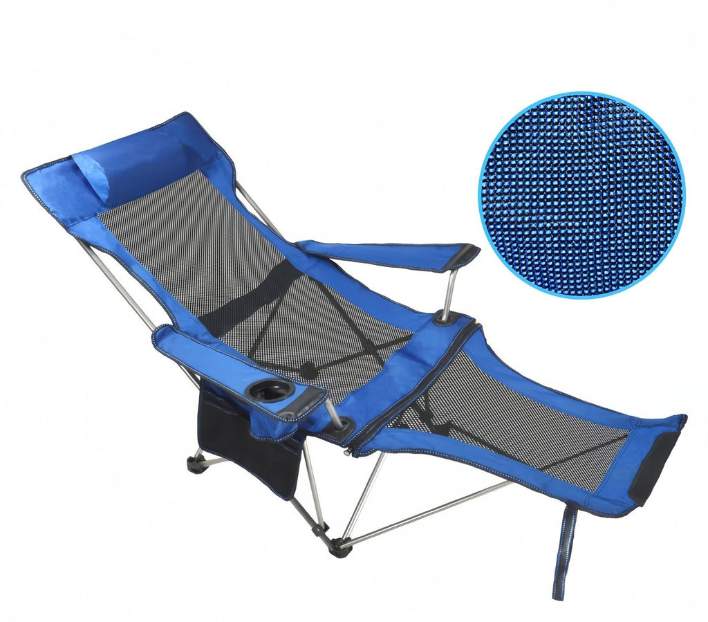 Folding Reclining Adjustable Camping Chair with Detachable Footrest
