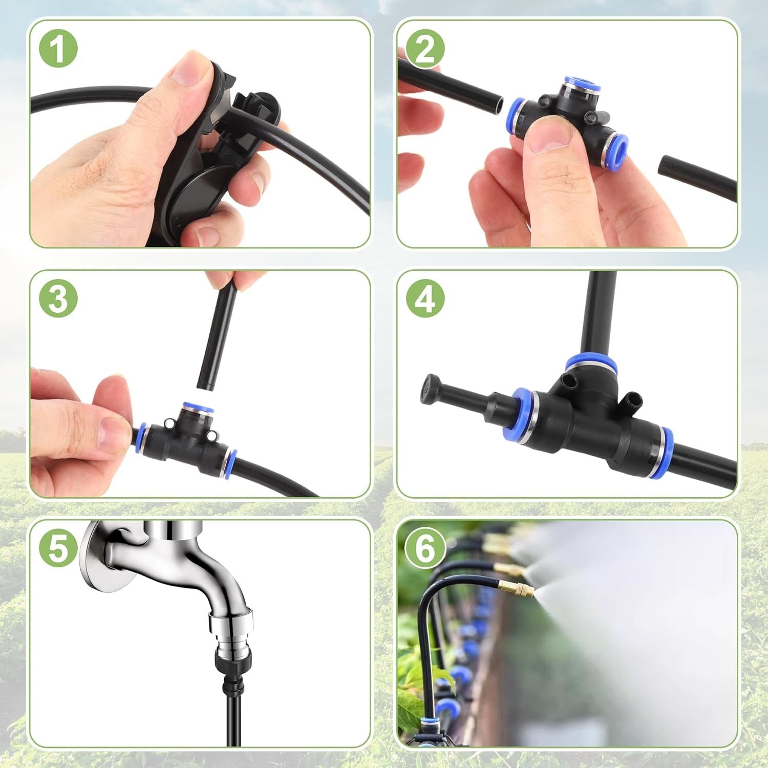 5M Adjustable Watering Irrigation Misting System Kit