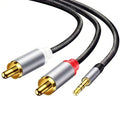 1.5/3/5 M Premium Quality AUX 3.5mm to 2 RCA Cable Y Converter Cord Connector