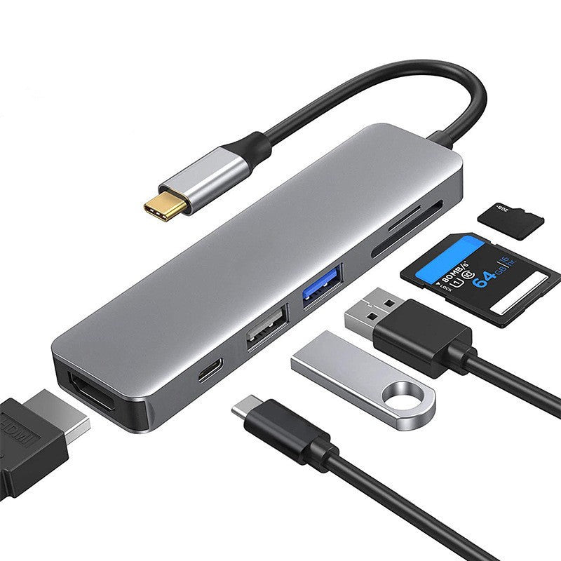 6 in1 USB-C Type C HD Output 4K HDMI USB 3.0 HUB Adapter For MacBook iPad