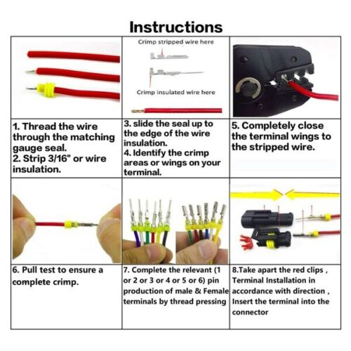 708Pcs Super seal Car Electrical Waterproof Connector Kit 1 2 3 4 5 6 Pin