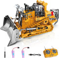 Remote Controlled Bulldozer, 9-Channel Metal RC Construction Vehicle Toy