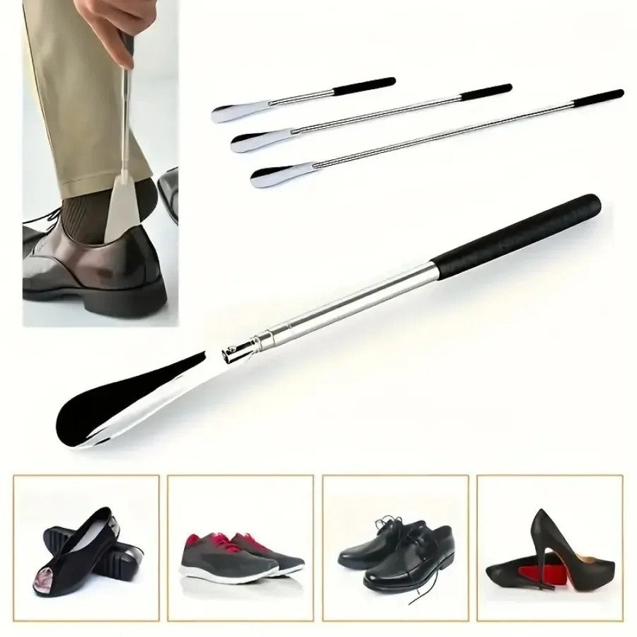 Shoe Horn Stainless Steel Long Handle Shoehorn Lifter Tool Telescopic 31-65cm