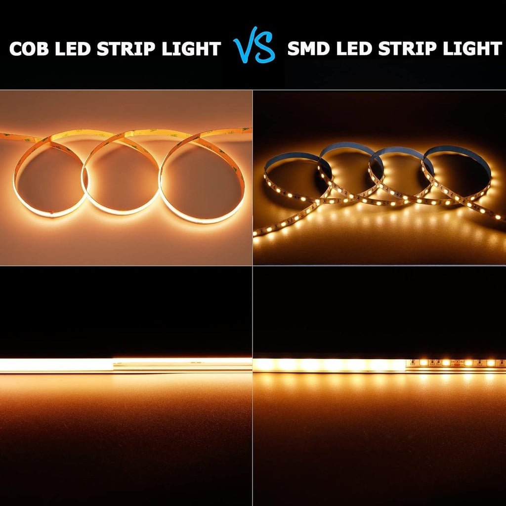 24V COB Warm White 5M LED Strip Light 1600LEDs Flexible