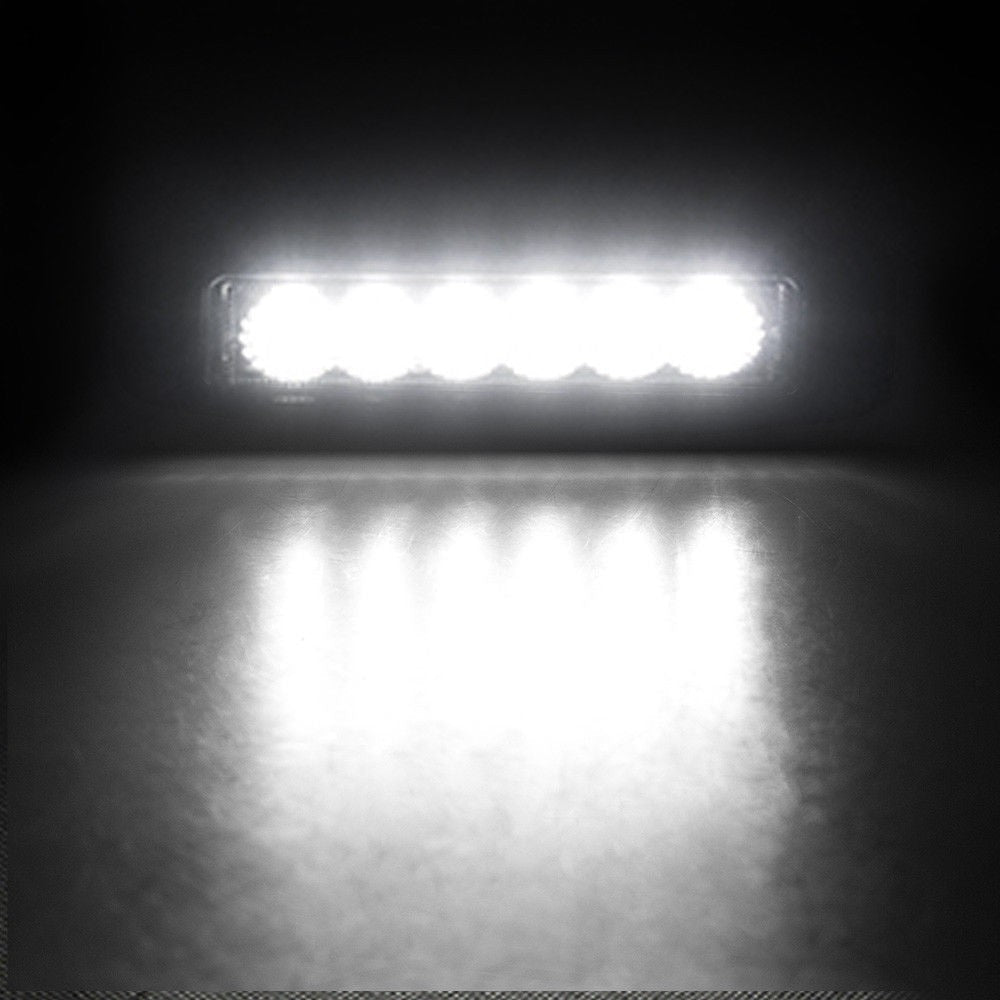2x 6inch 30W LED Work Driving Light Bar Flood beam Lamp Reverse Offroad 4x4