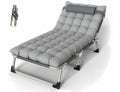 Adjustable Portable Folding Bed with Mattress and Headrest