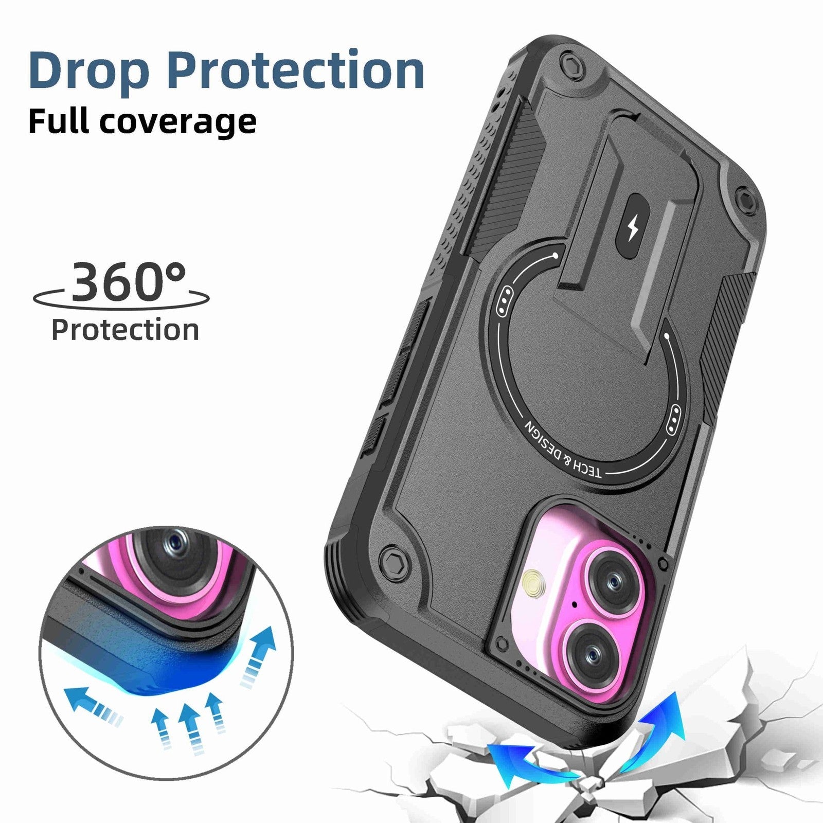 Magnetic Kickstand Magsafe Shock proof Bumper Case for iPhone 17