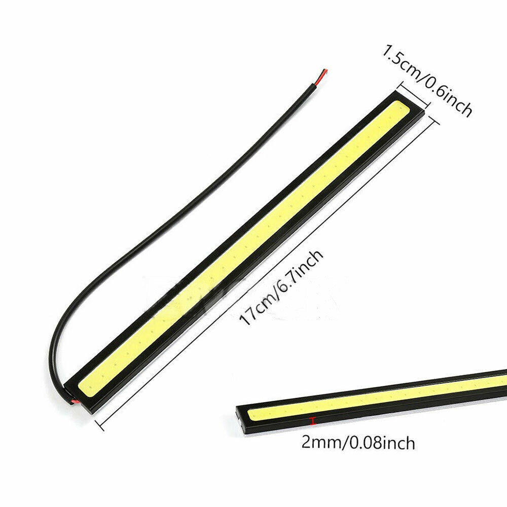 10X 12V White DRL LED Strip Lights Bars Camping Caravan Boat Car COB
