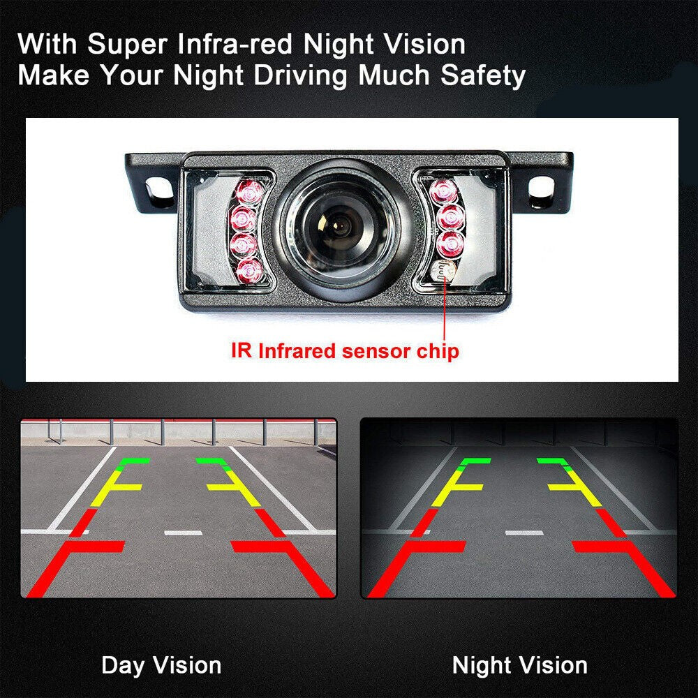 Wireless 5" Monitor Reverse Camera Rear View Backup Parking Cam Kit Night Vision