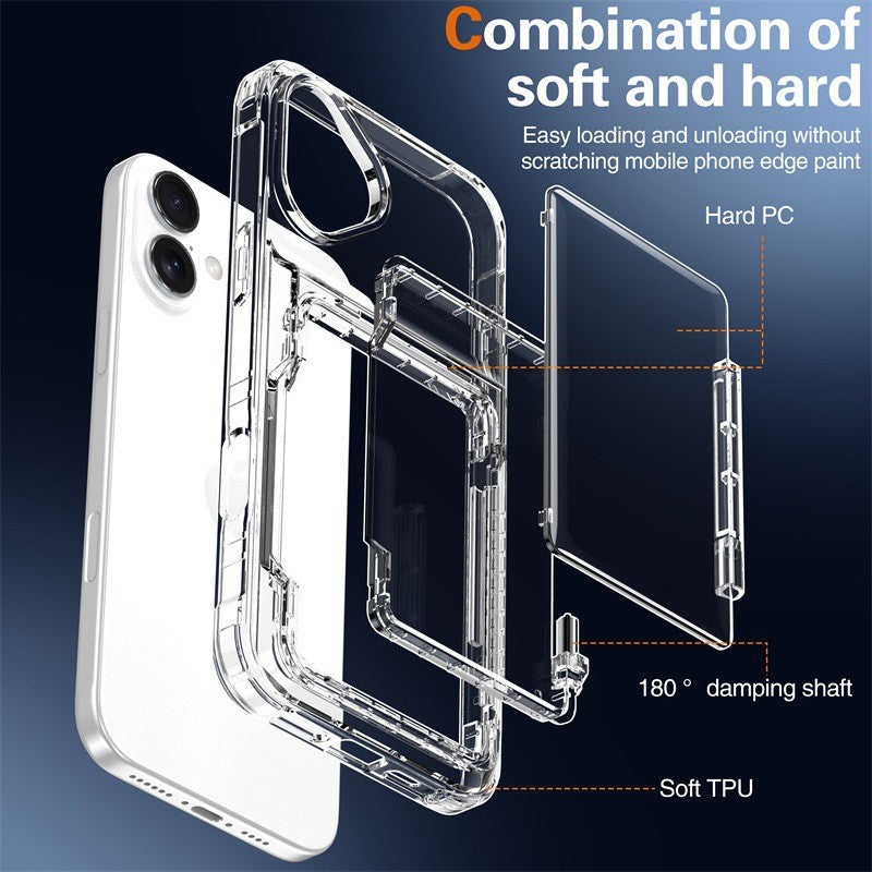 Clear Transparent Card Slots Back Holder Rugged Case For iPhone 17