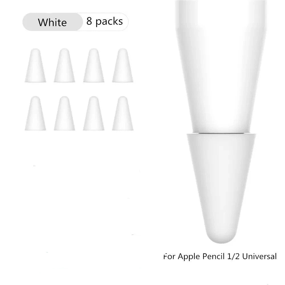 8x Silicone Nib Case Pen Tip Protector Cover For Apple iPad Pencil 1st 2nd