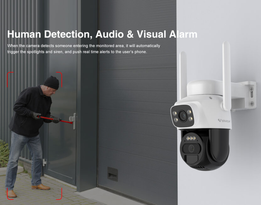 Vstarcam CB622DR Outdoor Solar Wifi Security Camera Dual Lens Full Night Color
