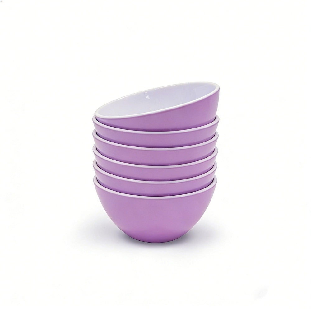 Henni & Friends 14.5CM  Melamine Cereal/Soup/Salad/Rice Bowls, Set of 6 in Purple