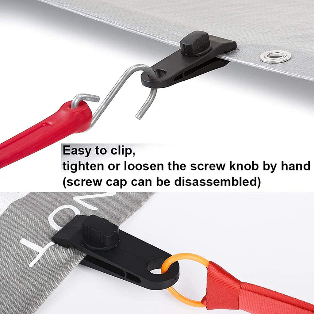 Tarp Clips Hangers Thumb Screw Camping Tent Clamps Lock Grip Heavy