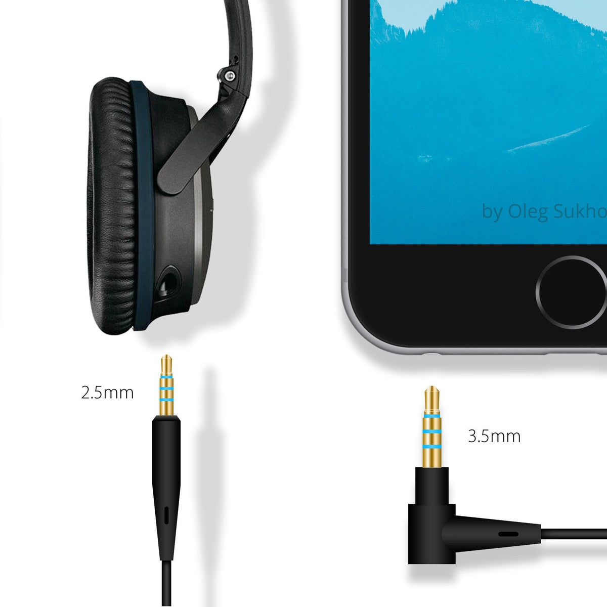 Cable Remote Mic For Bose QuietComfort 25 35 QC25 QC35 Headphone Android Phone
