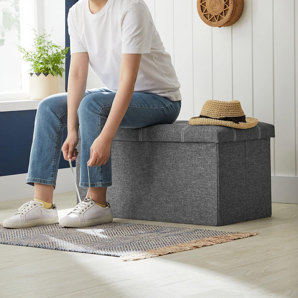 Folding Storage Ottoman Bench