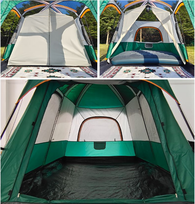 Portable 6-10 Persons Camping Tent for Family Camouflage Outdoor Hiking