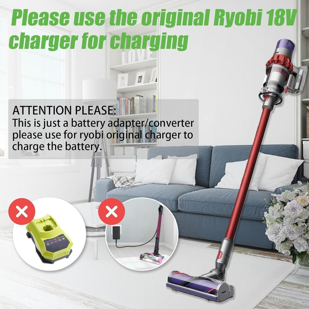 For Ryobi 18V Battery to Dyson V10 Animal Absolute Battery Adapter Converter