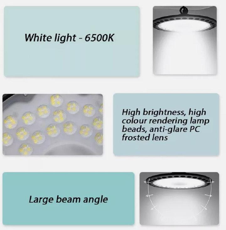 30CM 288W UFO LED High Bay Light Warehouse Industrial Shed Factory Lamp