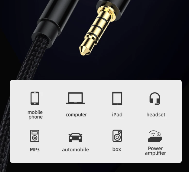 3.5mm Aux Cable Male to Female 1M