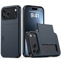 Shockproof Card Slots Back Holder Rugged Case Cover For iPhone 17 Pro