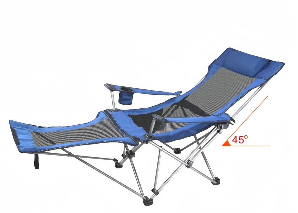 Folding Reclining Adjustable Camping Chair with Detachable Footrest