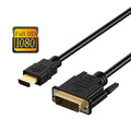 HDMI-A to DVI (Male) Adapter Cable, 1080P, Gold-Plated 1M