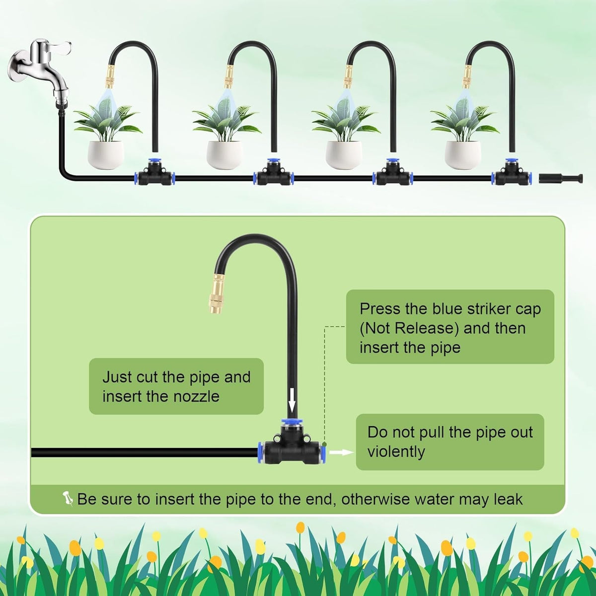 5M Adjustable Watering Irrigation Misting System Kit