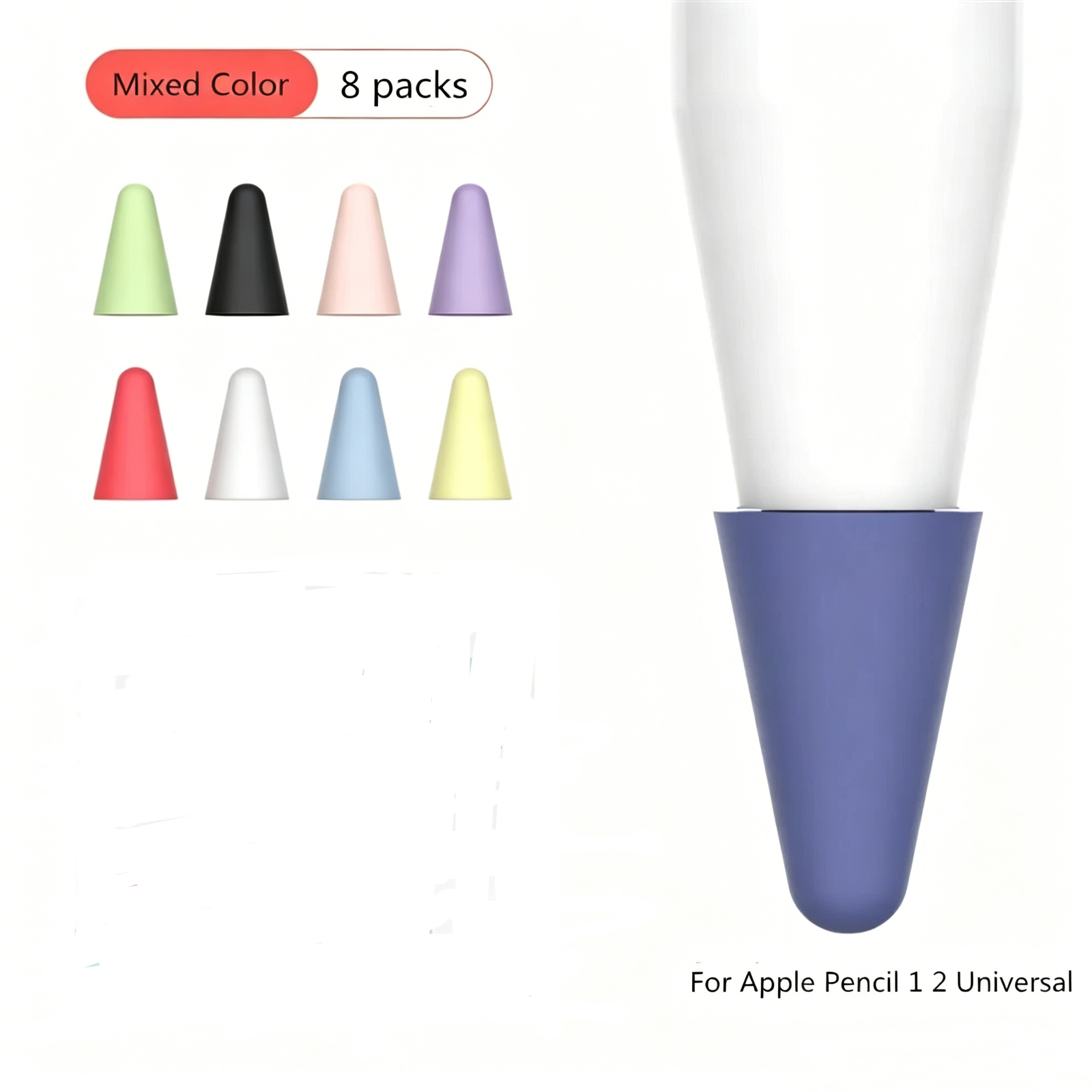 8x Silicone Nib Case Pen Tip Protector Cover For Apple iPad Pencil 1st 2nd