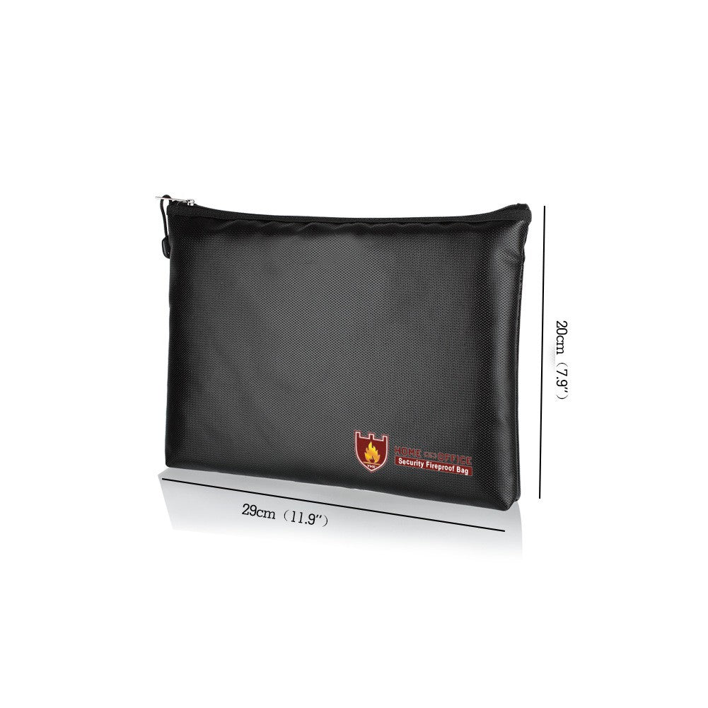 29x20cm Fireproof Document Bag Silicone Coated Fiberglass Safe Money Bag Pouch
