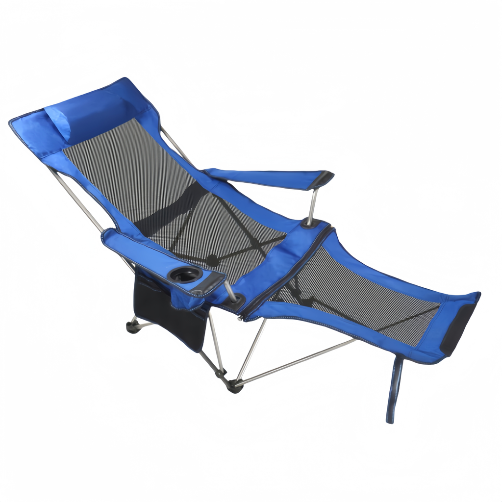 Folding Reclining Adjustable Camping Chair with Detachable Footrest
