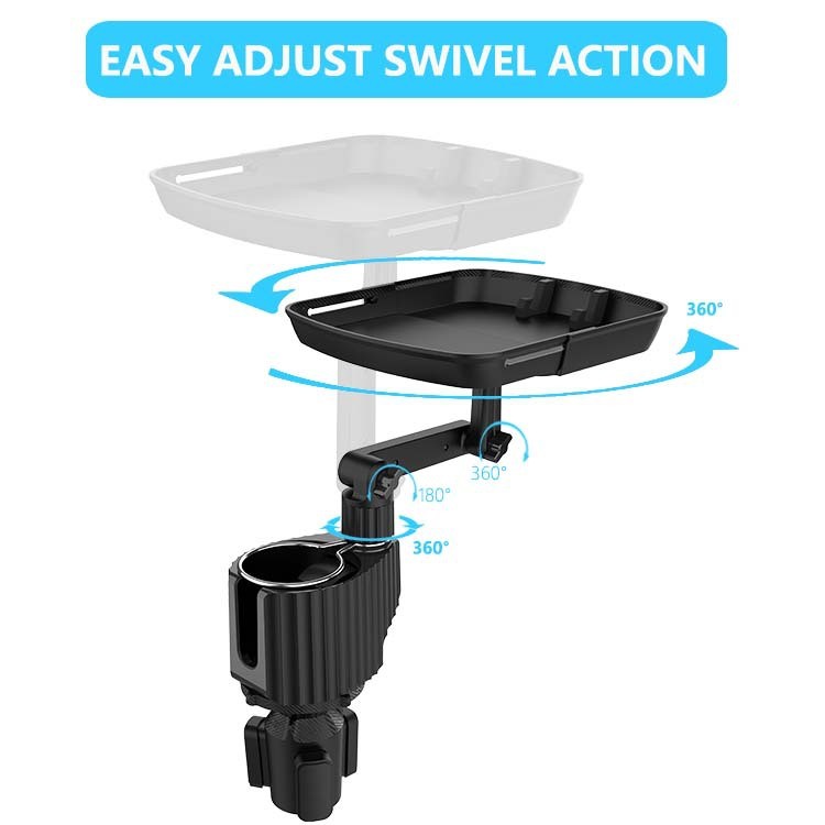 3 in 1 Expandable Cup Holder Tray for Car Cup Holder Expander for Car Food Table