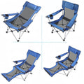 Folding Reclining Adjustable Camping Chair with Detachable Footrest