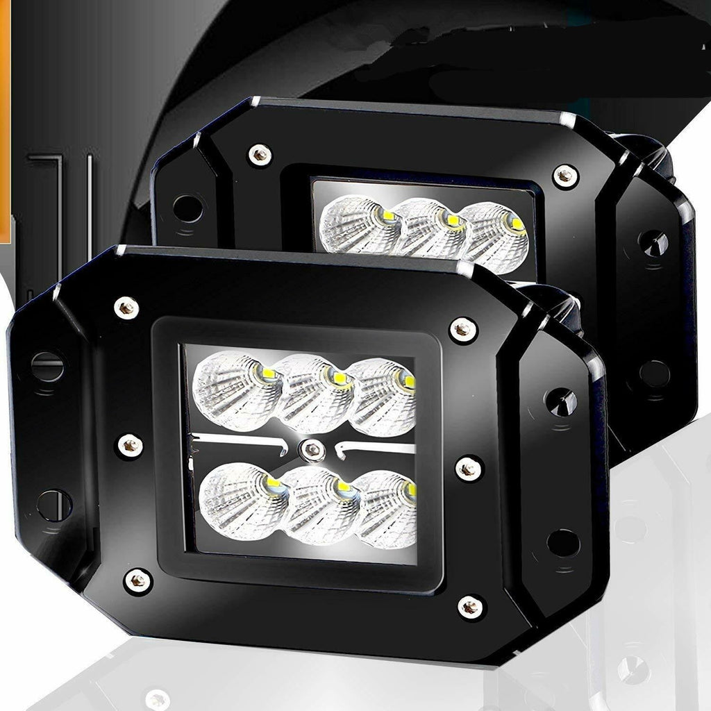 2 x 4inch Flush Mount LED Work Light Bar Flood 12V 24V Truck Reverse 5" Lamp