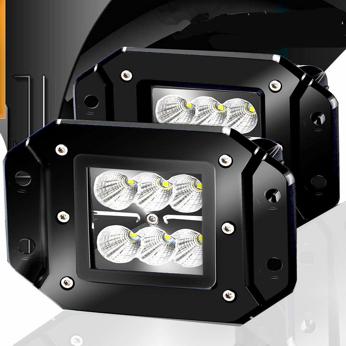2 x 4inch Flush Mount LED Work Light Bar Flood 12V 24V Truck Reverse 5" Lamp