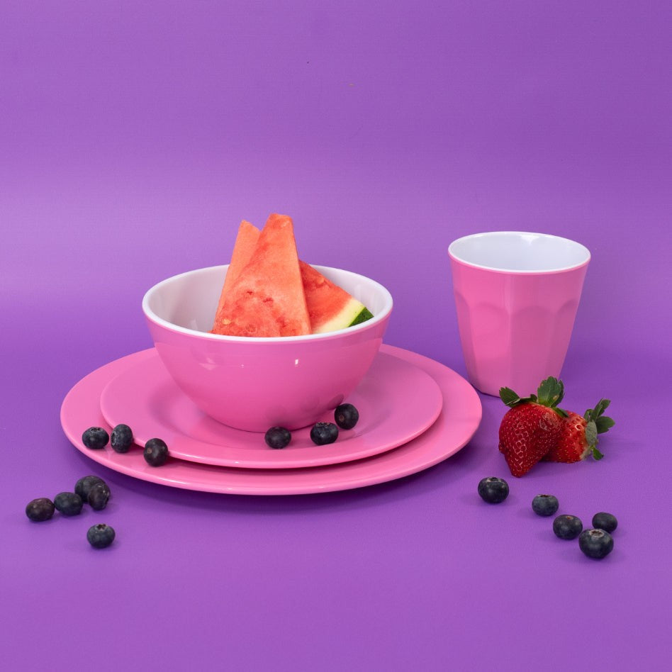 Henni & Friends 24PCS Melamine Plates Cups Bowls Set Kids Children