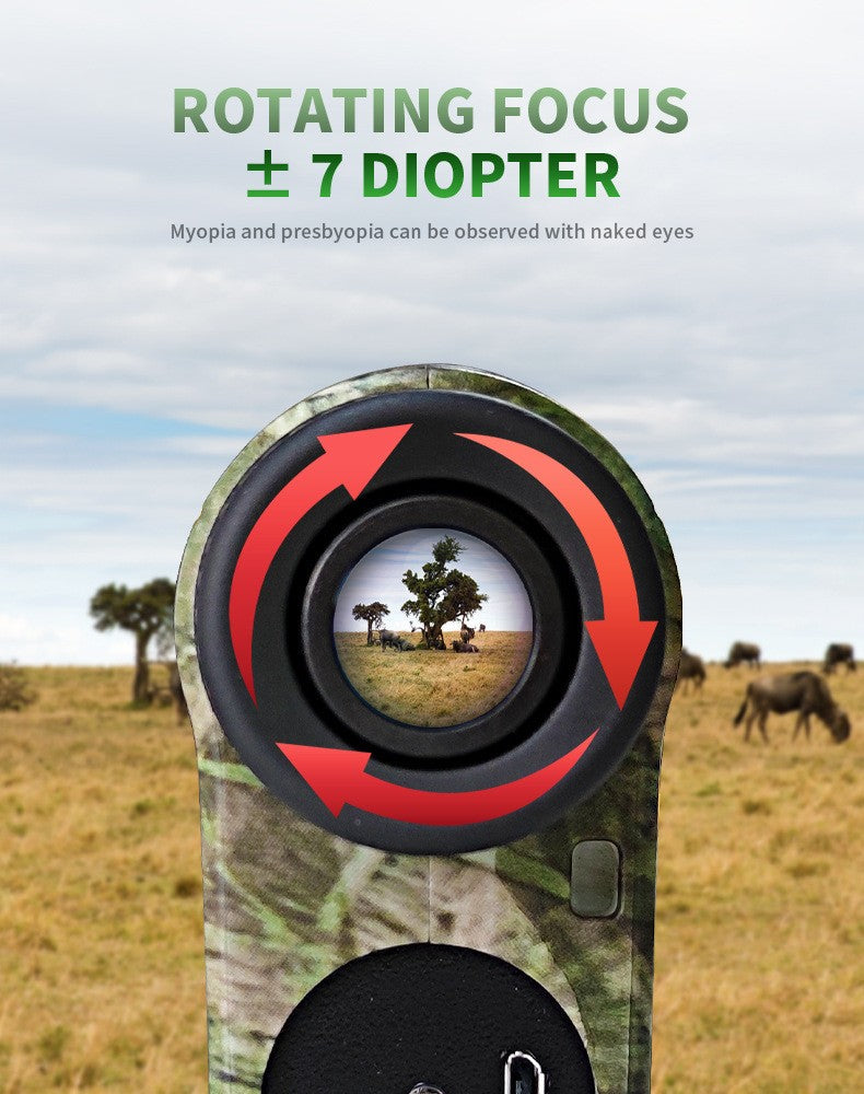 Golf Range Finder Hunting 1000m 6.5X Telescope USB Charging