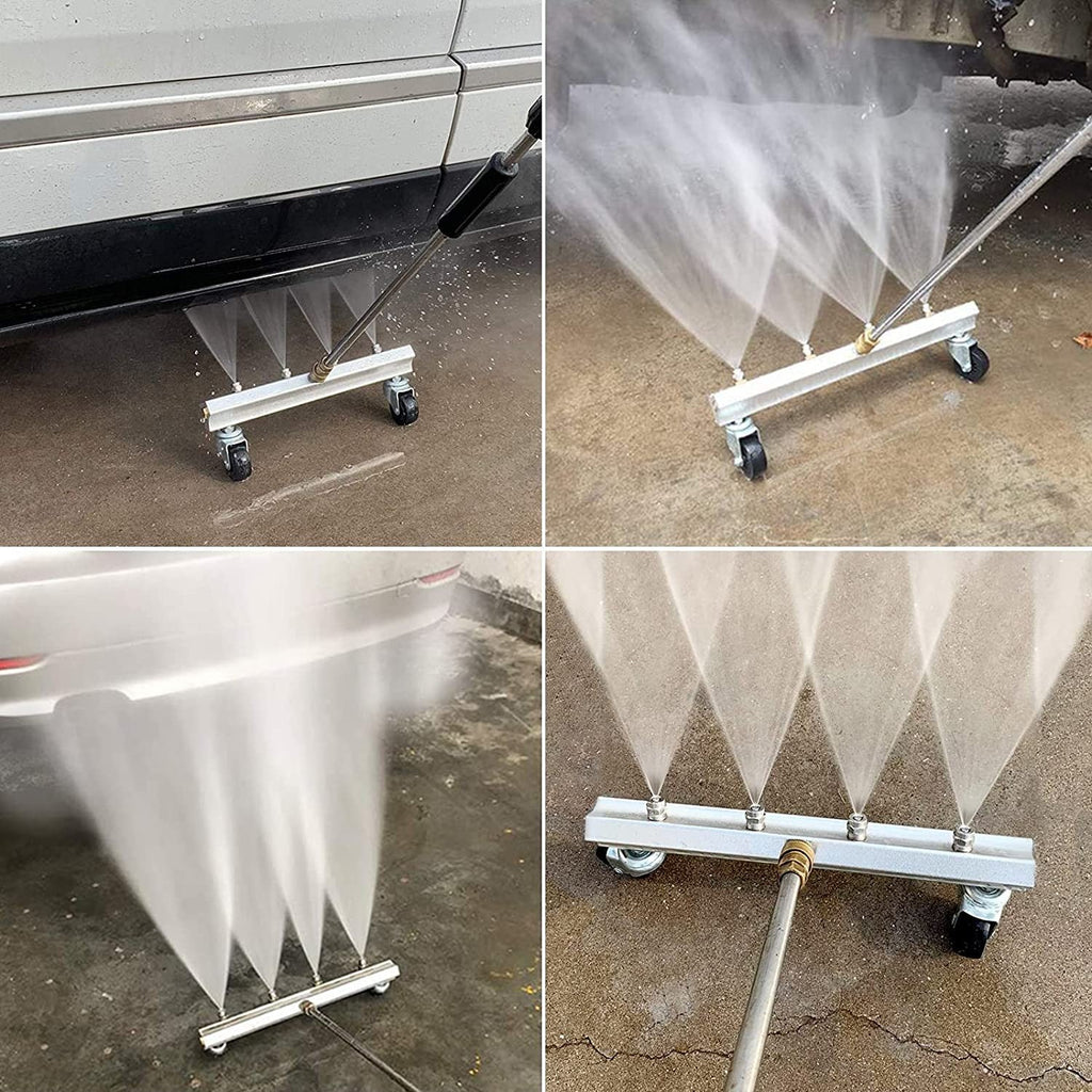 4000Psi Pressure Washer Undercarriage Water Spray Broom Chassis Cleaner Tool