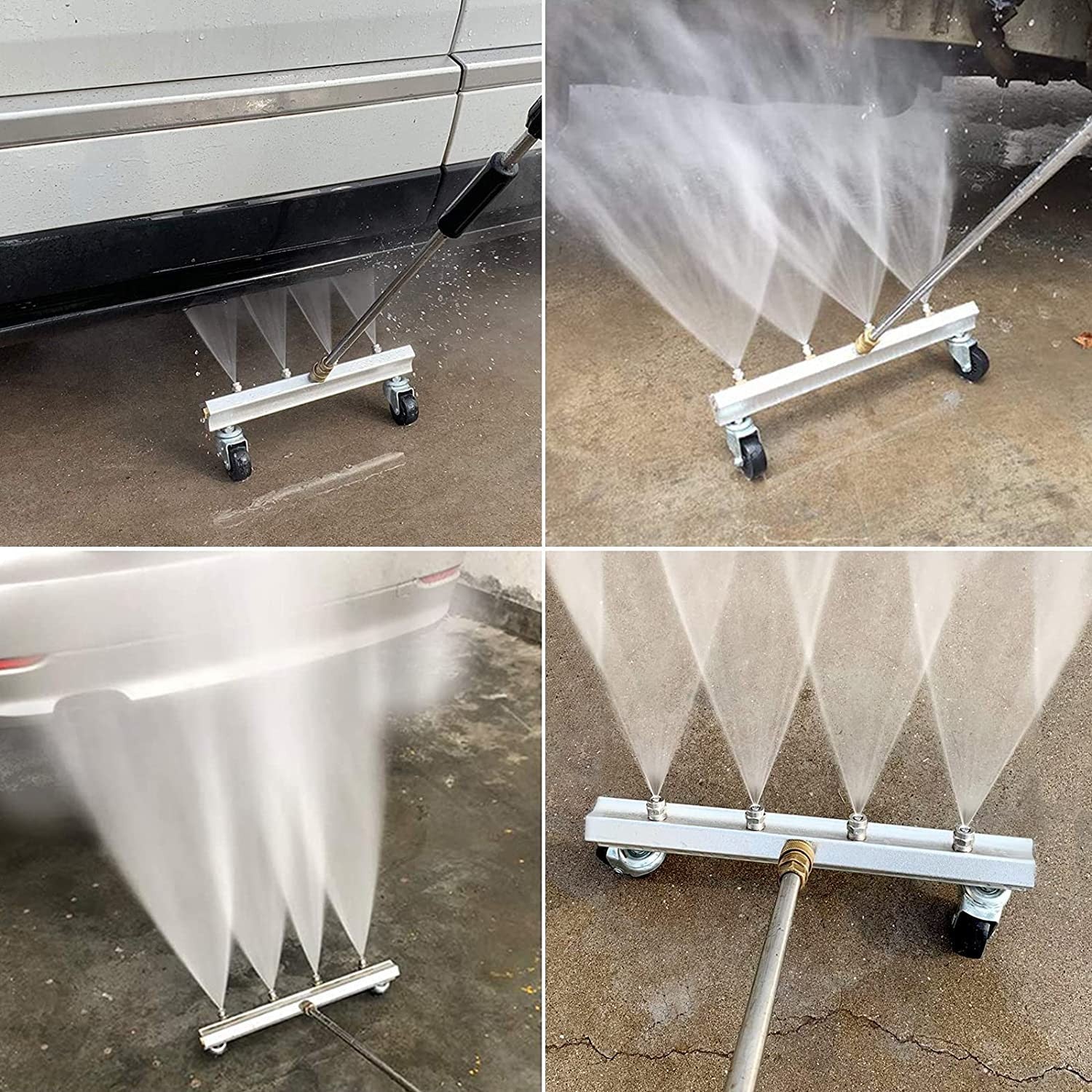 4000Psi Pressure Washer Undercarriage Water Spray Broom Chassis Cleaner Tool