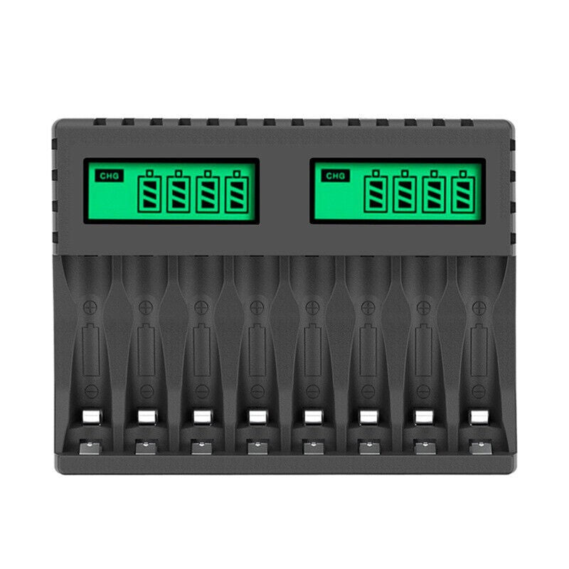 8 Slot Smart Battery Charger for AA/AAA Rechargeable Batteries