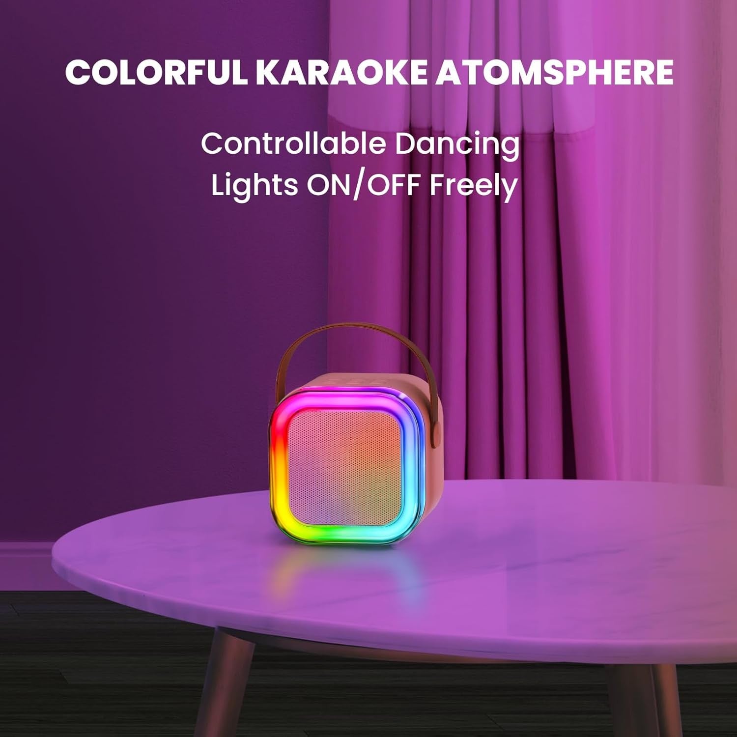 Salelink Portable Mini Karaoke Machine Bluetooth Speaker with 2 Wireless Microphones