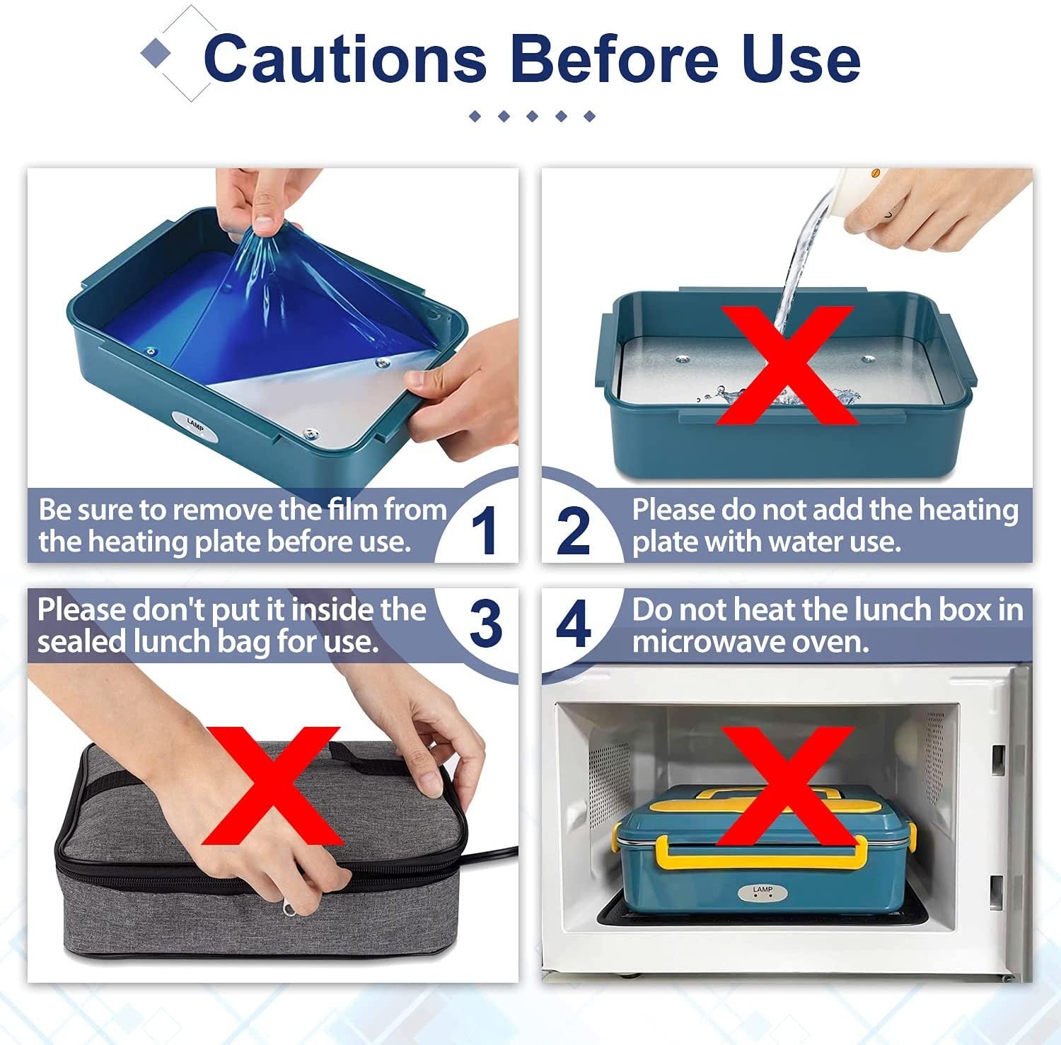 Portable Electric Heated Car Plug Heating Hot Travel Lunch Box Bento Food Warmer