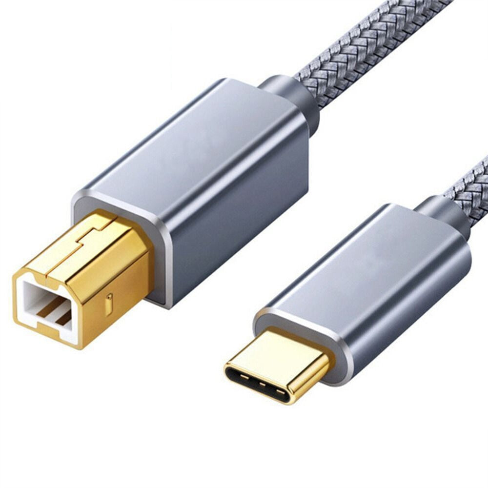 1.5M 3M Printer Cable Type C to Type B Braided Cord for Printer HP Brother Epson
