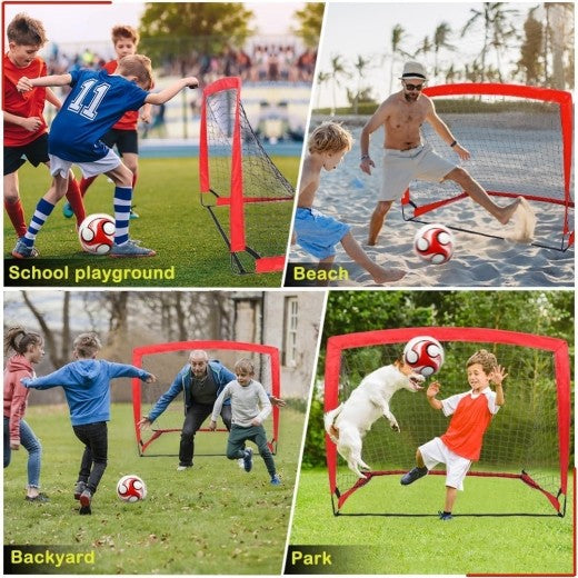 Salelink Red 2 Pack Kid Football Goals Pop Up Soccer Goals