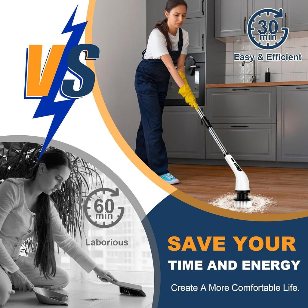 Rechargeable Cordless Spin Scrubber Electric Turbo Scrub Cleaning Brush