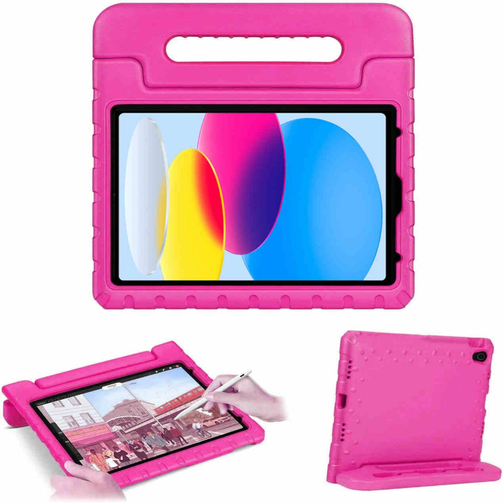 For iPad 10.9" Case (10th Gen 2022), iPad 11 (A16 2025) EVA Kids School Pink