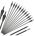 12Pcs 31 inch Archery Carbon Arrows Hunting Targeting Arrows