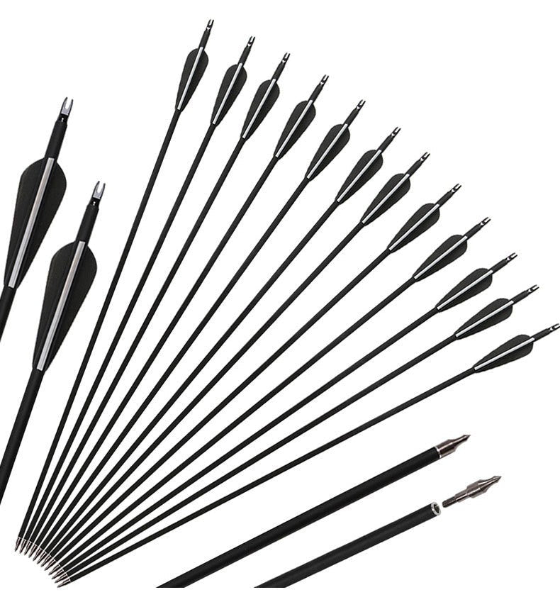12Pcs 31 inch Archery Carbon Arrows Hunting Targeting Arrows