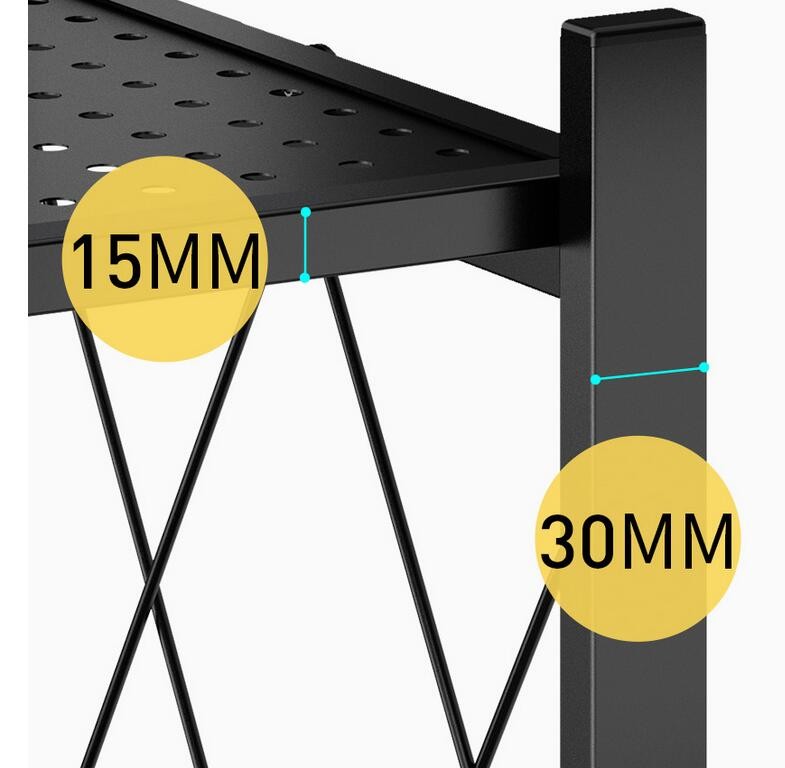 4 Tier Storage Shelf Wheel Rack Foldable Organizer